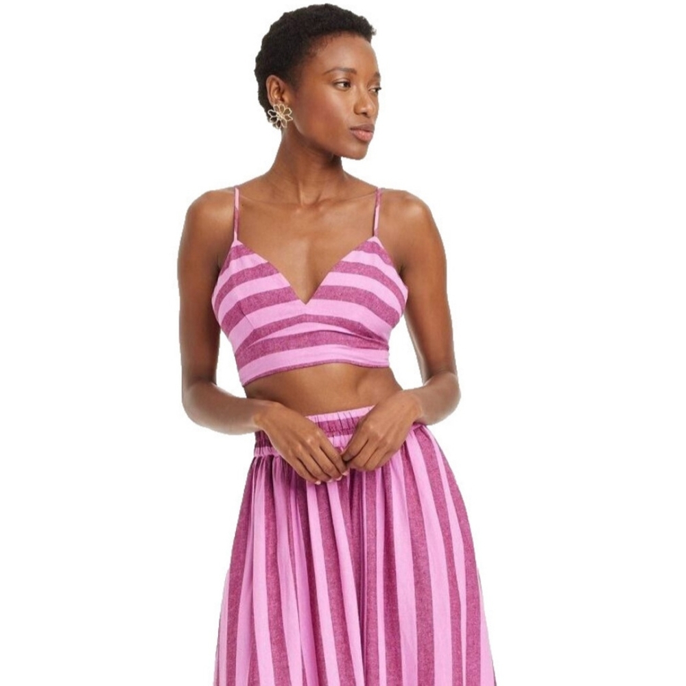 NWT Women's Beach Bungalow Linen Bralette Tank Top (Size: S, M, L)